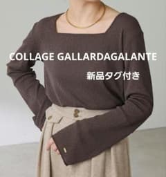 新品コラージュGALLARDAGALANTEシアーラメリブカットソー完売ブラウン