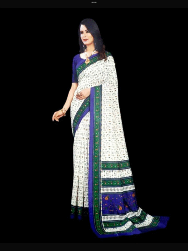 Madhubani silk print saree